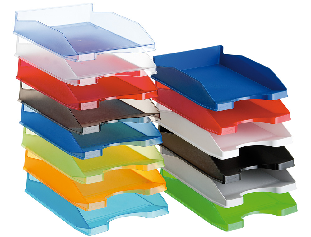 BANDEJA SOBREMESA PLASTICO Q-CONNECT NARANJA TRANSPARENTE 240X70X340 MM