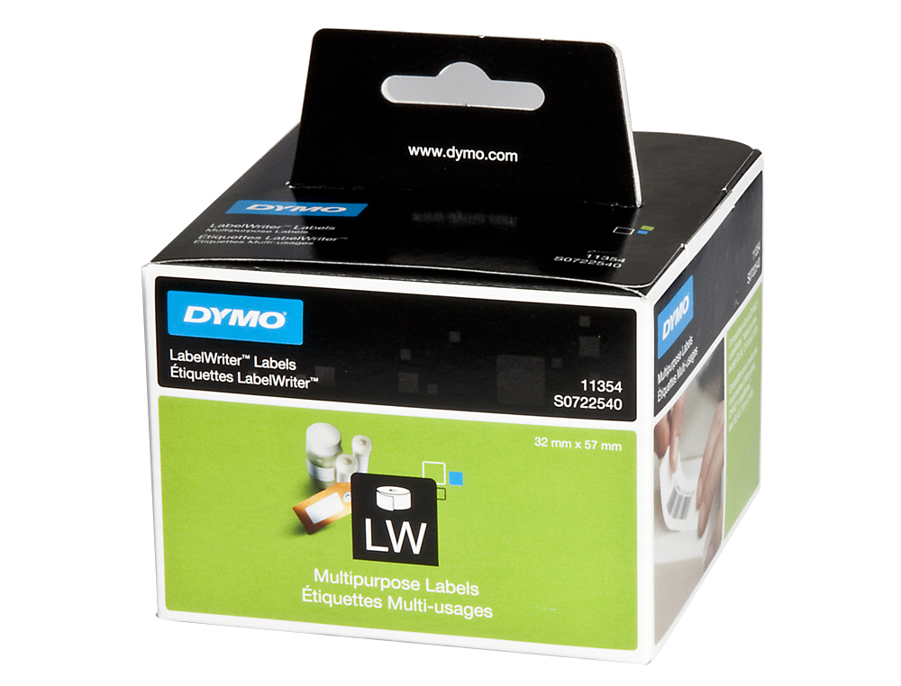 ETIQUETA ADHESIVA DYMO 11354 -TAMAO 57X32 MM PARA IMPRESORA 400 1000 ETIQUETAS USO MULTIFUNCION
