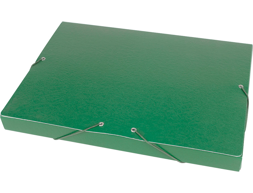 CARPETA PROYECTOS LIDERPAPEL FOLIO LOMO 30MM CARTON GOFRADO VERDE