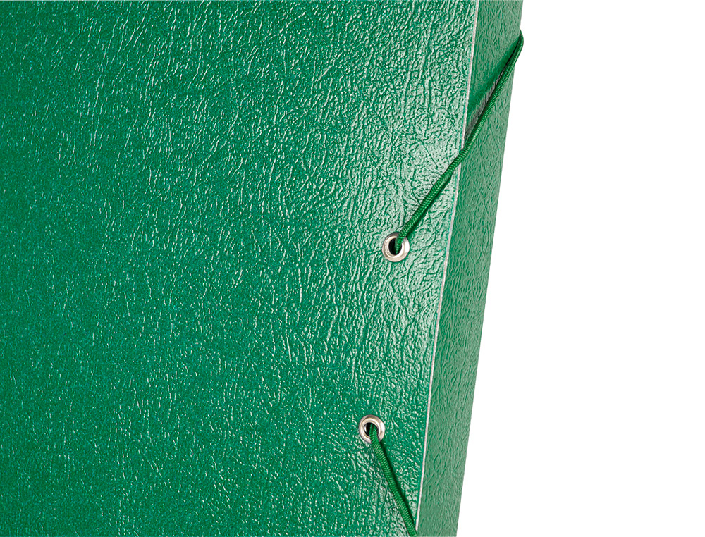 CARPETA PROYECTOS LIDERPAPEL FOLIO LOMO 30MM CARTON GOFRADO VERDE