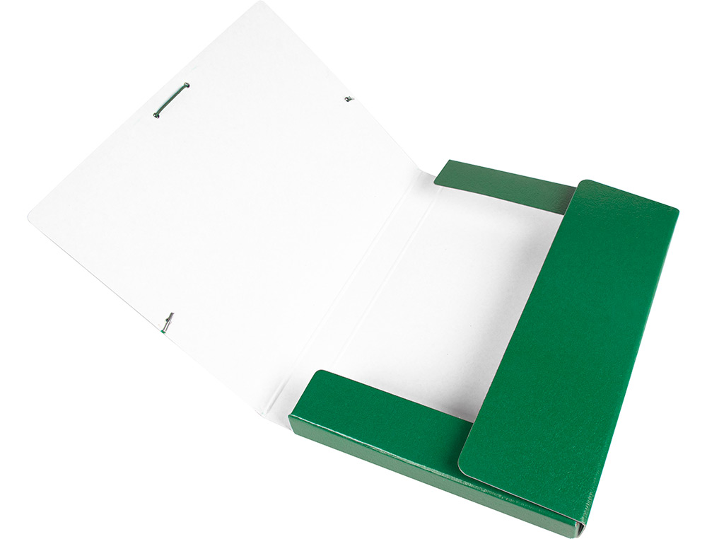 CARPETA PROYECTOS LIDERPAPEL FOLIO LOMO 30MM CARTON GOFRADO VERDE