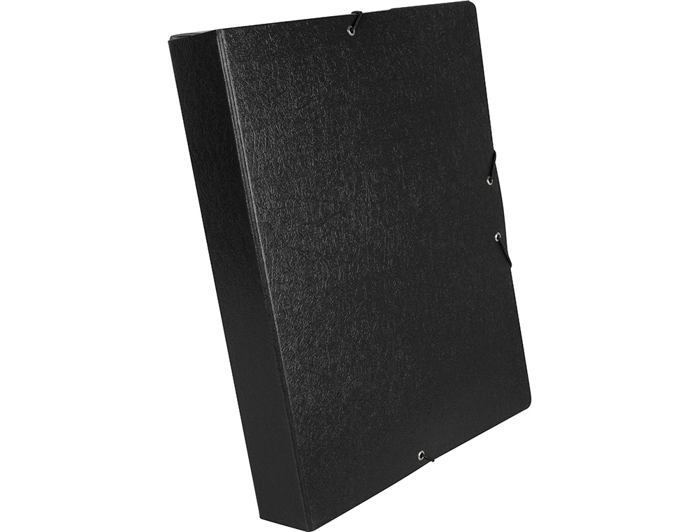 CARPETA PROYECTOS LIDERPAPEL FOLIO LOMO 50MM CARTON GOFRADO NEGRA