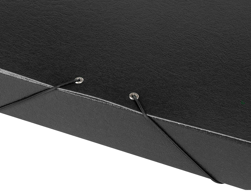 CARPETA PROYECTOS LIDERPAPEL FOLIO LOMO 50MM CARTON GOFRADO NEGRA