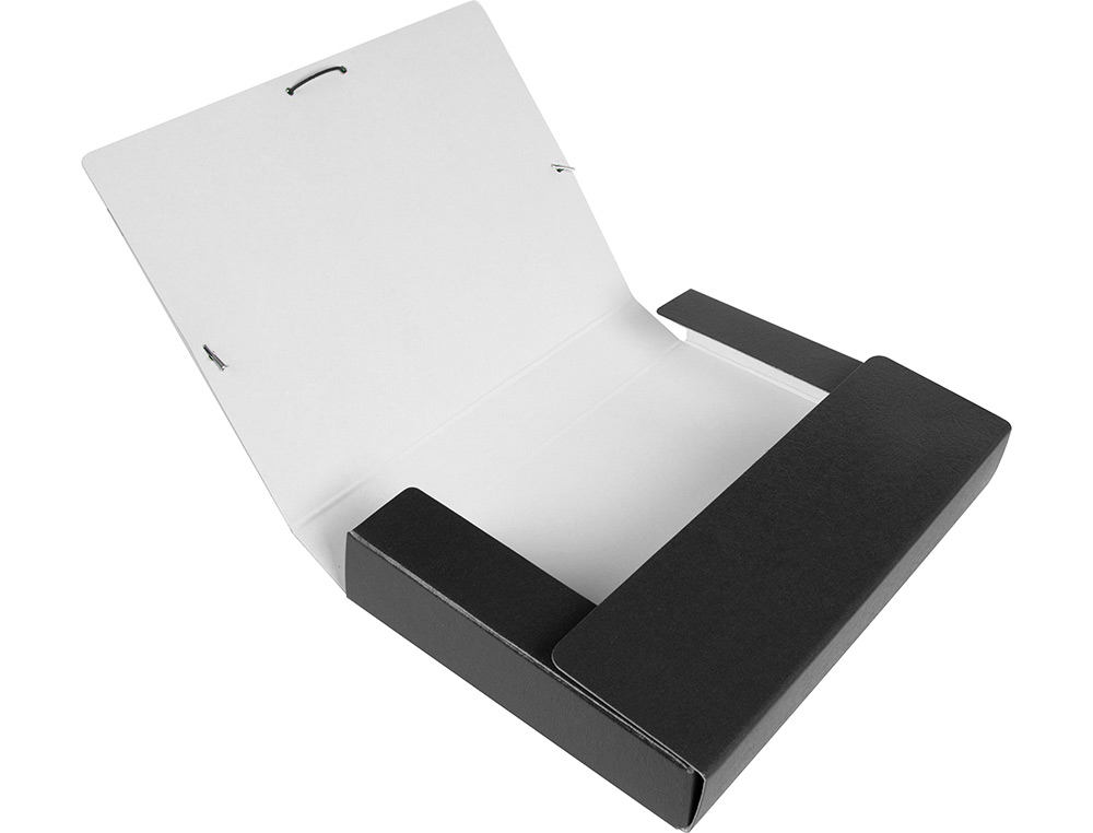 CARPETA PROYECTOS LIDERPAPEL FOLIO LOMO 50MM CARTON GOFRADO NEGRA