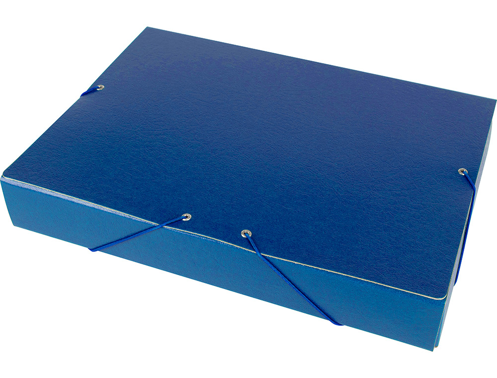 CARPETA PROYECTOS LIDERPAPEL FOLIO LOMO 50MM CARTON GOFRADO AZUL