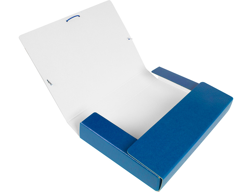 CARPETA PROYECTOS LIDERPAPEL FOLIO LOMO 50MM CARTON GOFRADO AZUL