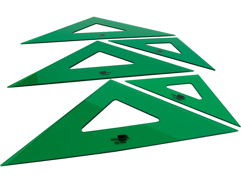 ESCUADRA LIDERPAPEL 32 CM ACRILICO VERDE