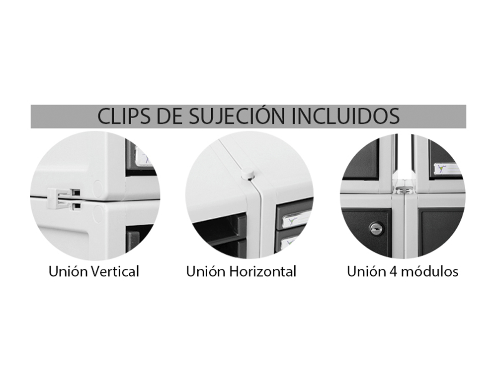 FICHERO CAJONES DE SOBREMESA ARCHISYSTEM 356X316X303 MM 3 CAJONES COLOR GRIS