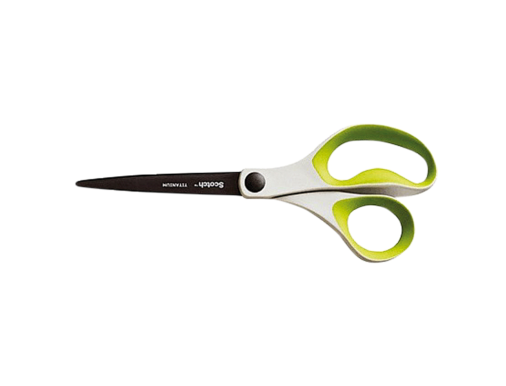 TIJERA OFICINA SCOTCH 20 CM TITANIO FUNDIDO MANGO ERGONOMICO COLORES SURTIDOS