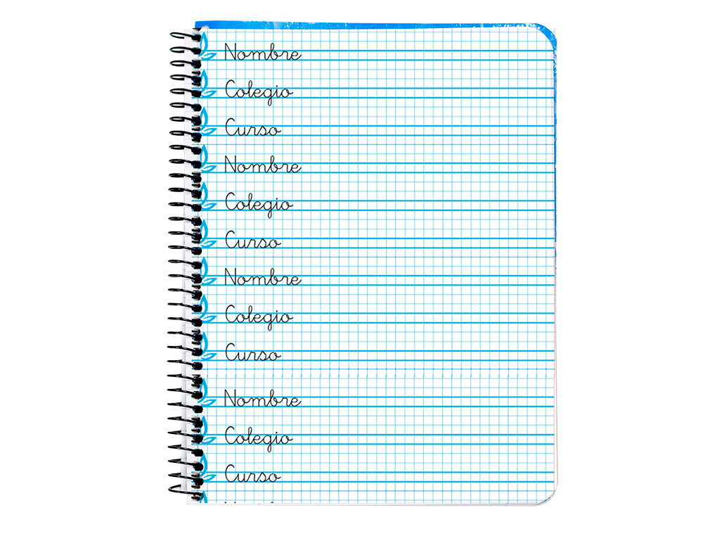 CUADERNO ESPIRAL LIDERPAPEL FOLIO PAUTAGUIA TAPA BLANDA 80H 75 GR CUADRO PAUTADO 4MM COLORES SURTIDOS