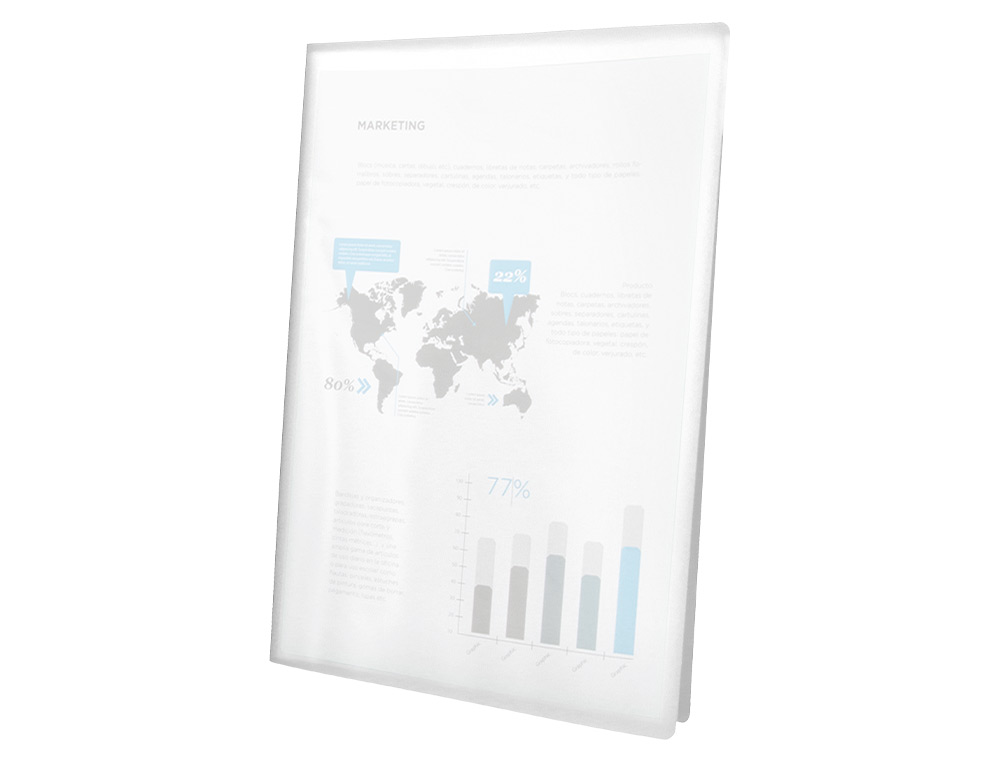 CARPETA LIDERPAPEL ESCAPARATE 47054 40 FUNDAS POLIPROPILENO DIN A4 TRANSPARENTE TRANSLUCIDO