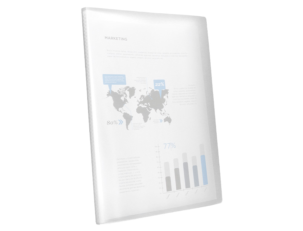 CARPETA LIDERPAPEL ESCAPARATE 47054 40 FUNDAS POLIPROPILENO DIN A4 TRANSPARENTE TRANSLUCIDO