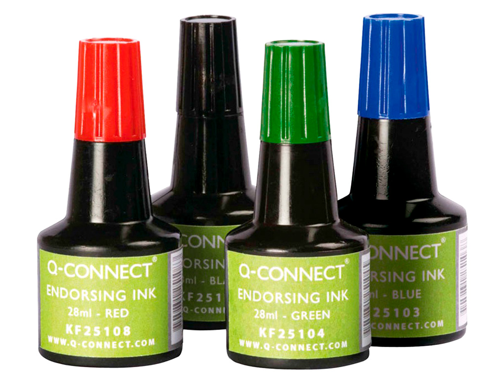 TINTA TAMPON Q-CONNECT NEGRO BOTE 28 ML