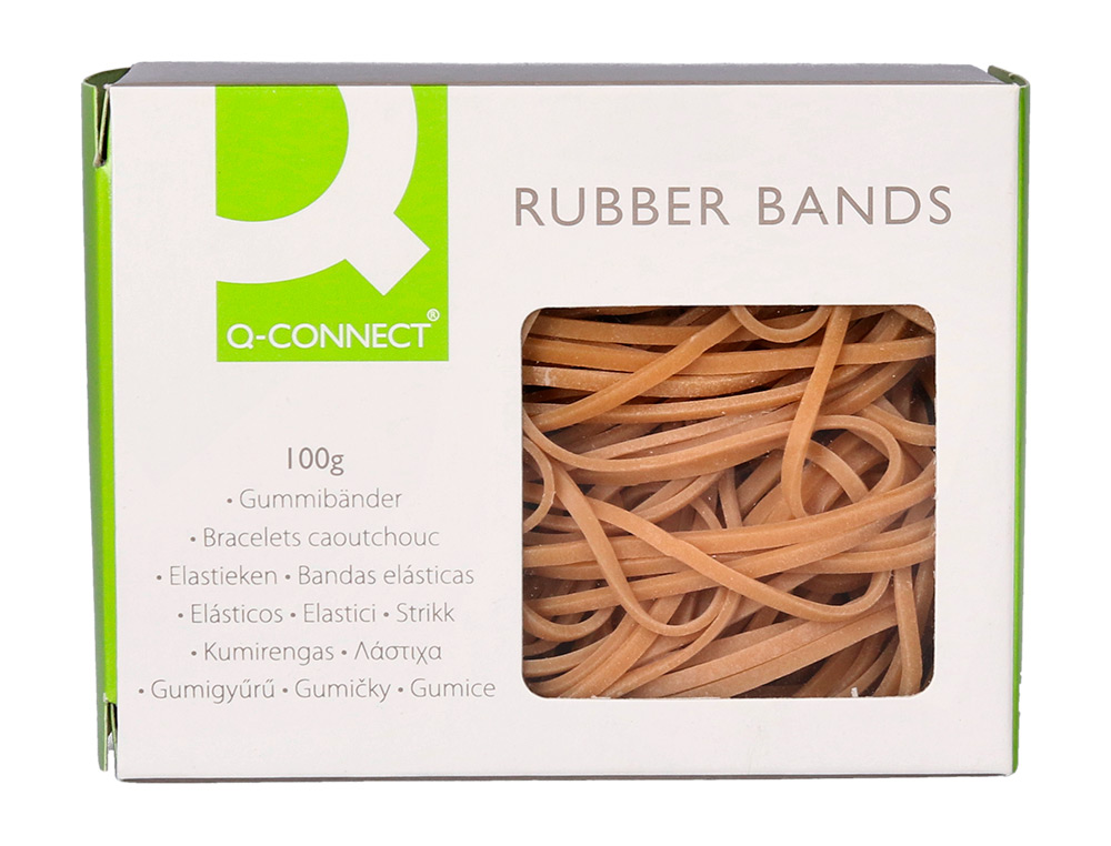 GOMILLAS ELASTICAS Q-CONNECT 100 GR NUMERO 8 80 X 2 MM