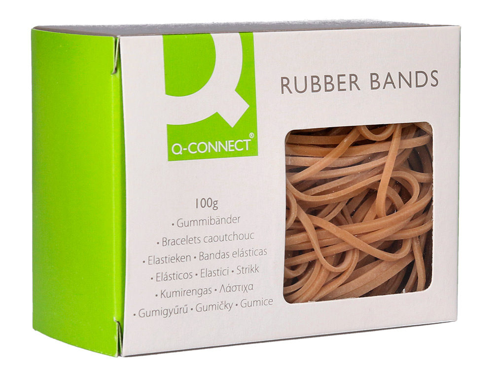 GOMILLAS ELASTICAS Q-CONNECT 100 GR NUMERO 8 80 X 2 MM