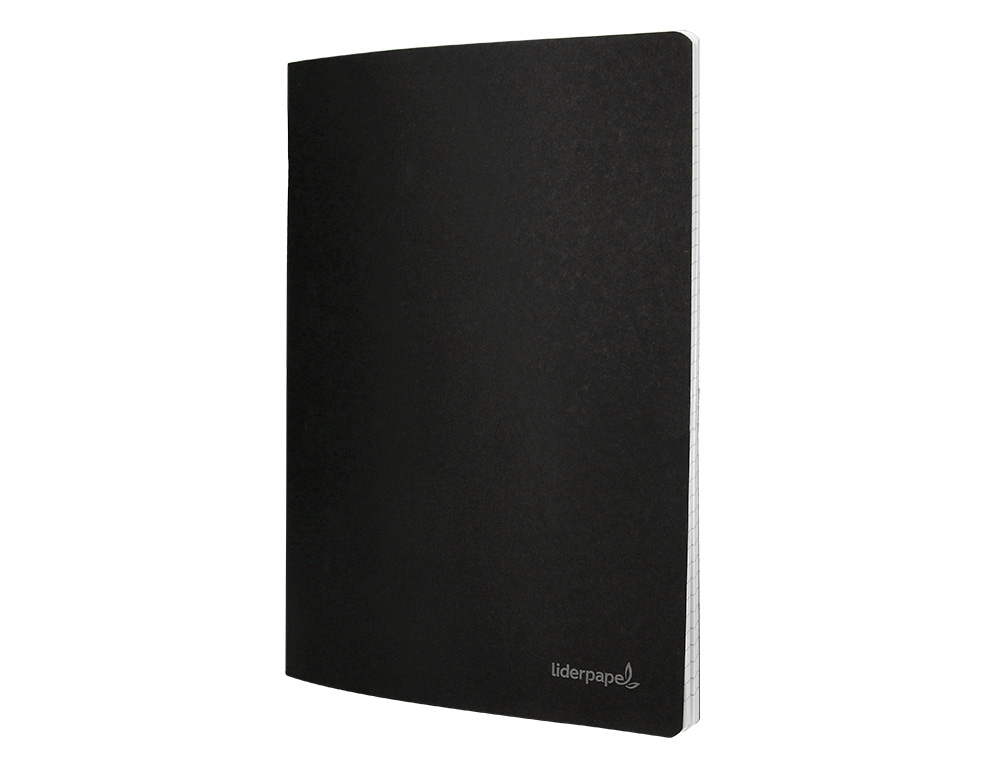 LIBRETA LIDERPAPEL TAPA NEGRA A4 80 HOJAS 60G/M2 CUADRO 5MM CON DOBLE MARGEN