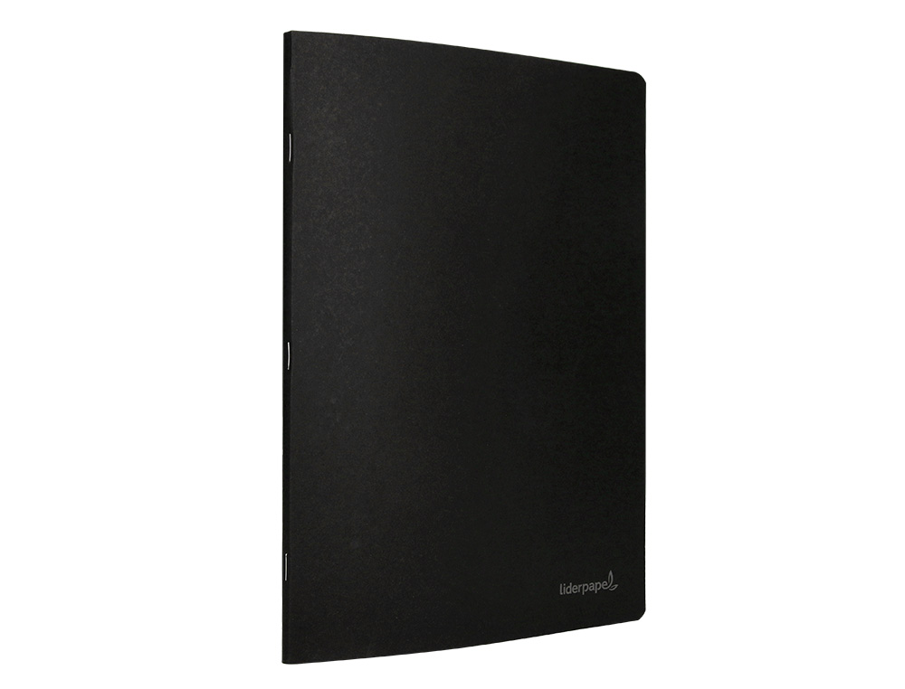 LIBRETA LIDERPAPEL TAPA NEGRA A4 80 HOJAS 60G/M2 CUADRO 5MM CON DOBLE MARGEN