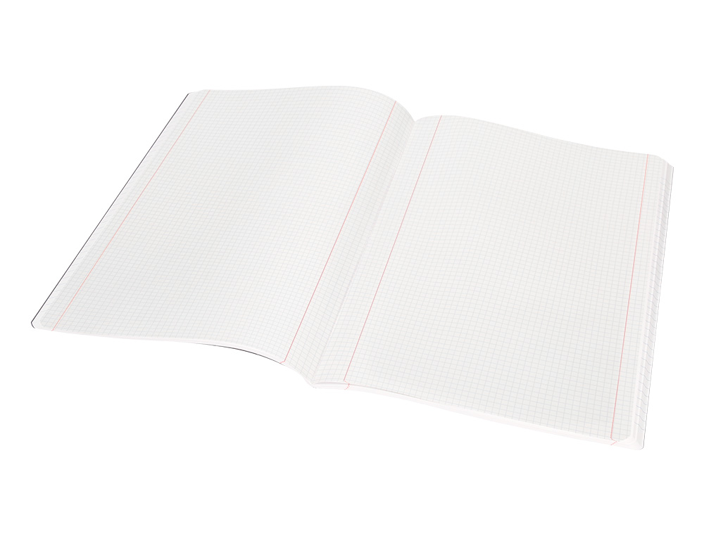 LIBRETA LIDERPAPEL TAPA NEGRA A4 80 HOJAS 60G/M2 CUADRO 5MM CON DOBLE MARGEN