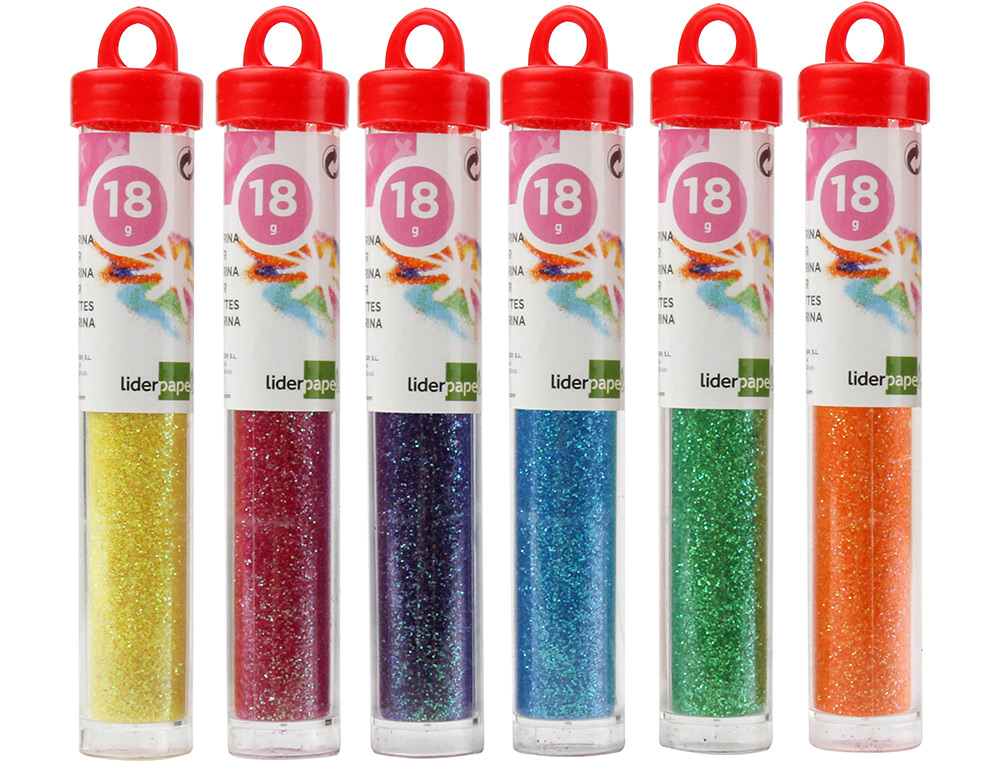 PURPURINA LIDERPAPEL FANTASIA COLORES METALICOS PASTELES BOTE DE 18 GR