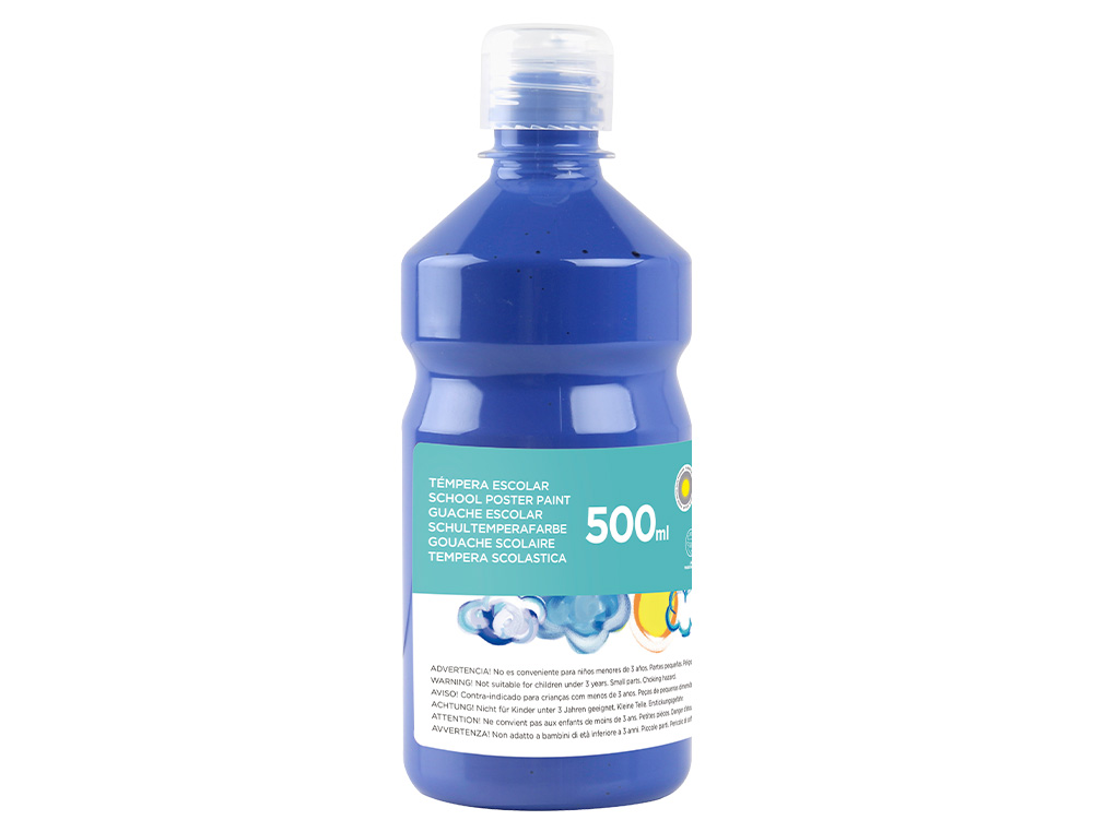 TEMPERA LIQUIDA LIDERPAPEL ESCOLAR 500 ML AZUL MARINO