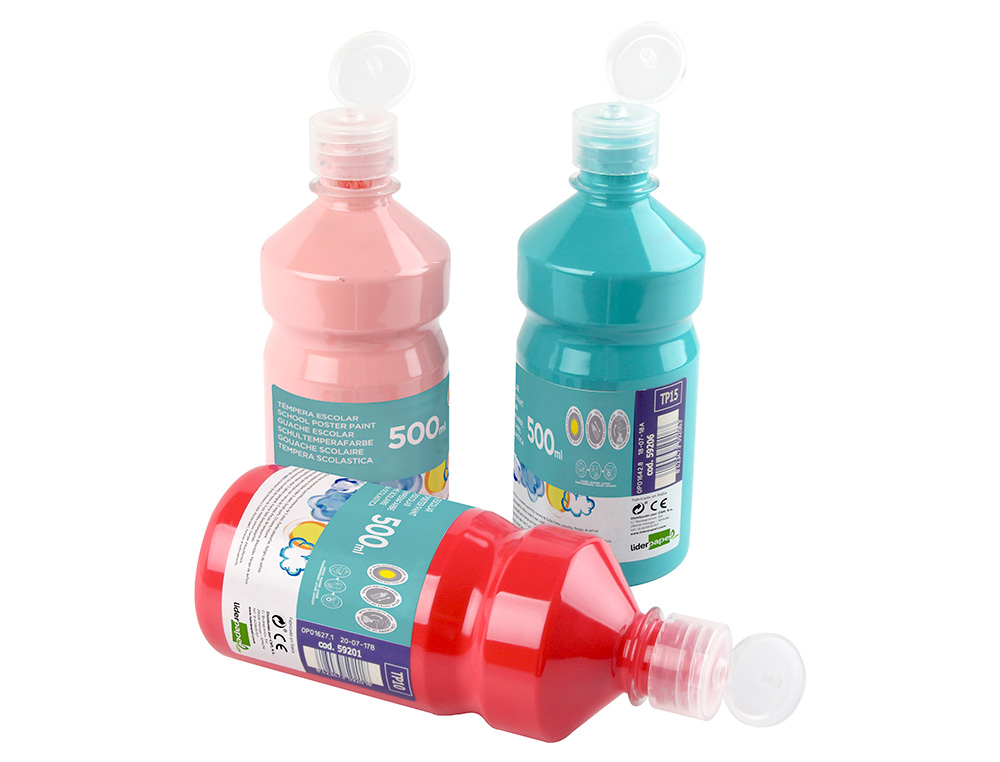 TEMPERA LIQUIDA LIDERPAPEL ESCOLAR 500 ML AZUL MARINO