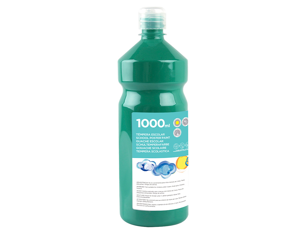 TEMPERA LIQUIDA LIDERPAPEL ESCOLAR 1000 ML VERDE OSCURO