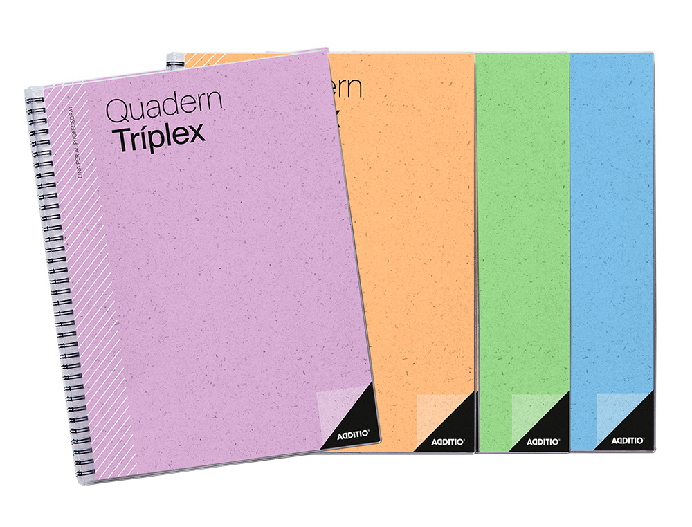 CUADERNO TRIPLEX CATALAN ADDITIO EVALUACION CONTINUA PLAN SEMANAL TUTORIAS 6 FUNDASTRANSPARENTES 225X310 MM