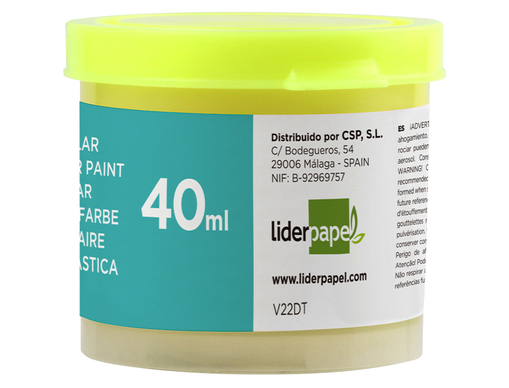 TEMPERA LIDERPAPEL ESCOLAR 40 ML AMARILLO LIMON