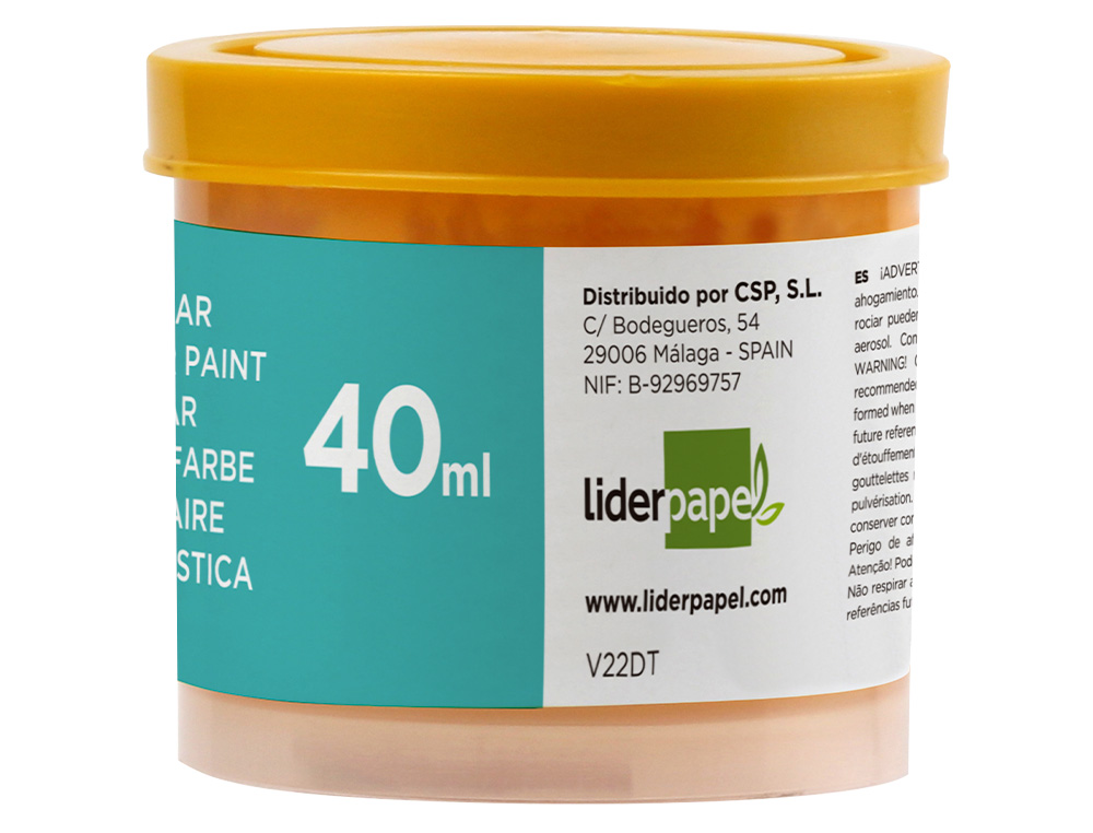 TEMPERA LIDERPAPEL ESCOLAR 40 ML AMARILLO ORO