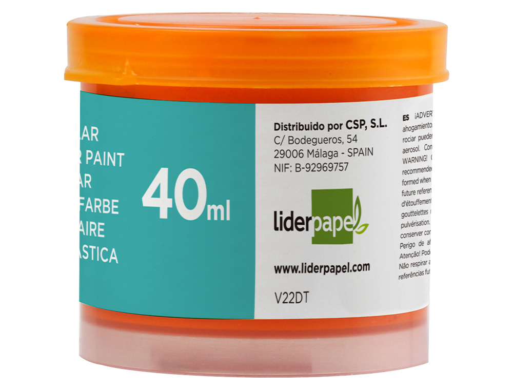 TEMPERA LIDERPAPEL ESCOLAR 40 ML NARANJA