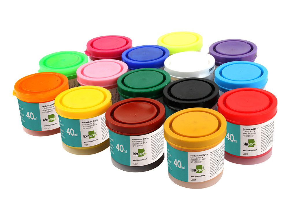 TEMPERA LIDERPAPEL ESCOLAR 40 ML NARANJA