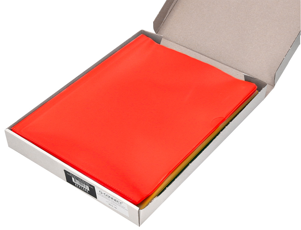 CARPETA DOSSIER UERO PLASTICO Q-CONNECT DIN A4 120 MICRAS COLORES SURTIDOS CAJA DE 100 UNIDADES