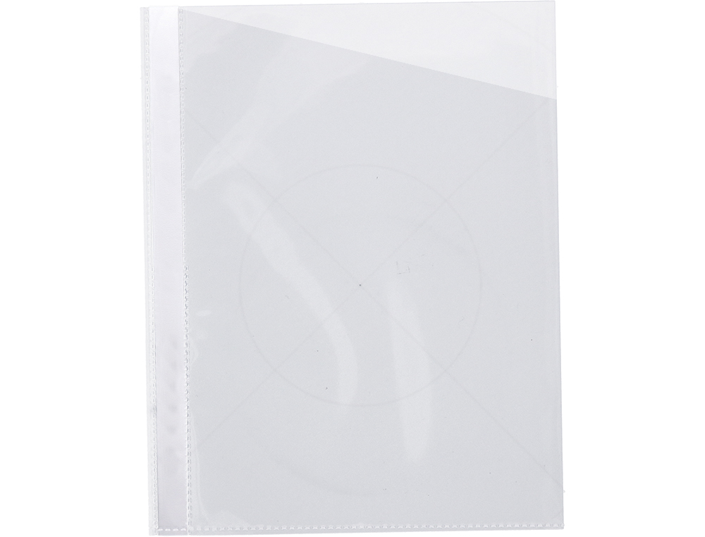FUNDA PROTECTORA Q-CONNECT CORTE OBLICUO 290X195 CRISTAL SIN TALADROS PVC 90MC CAJA DE 100 UNIDADES