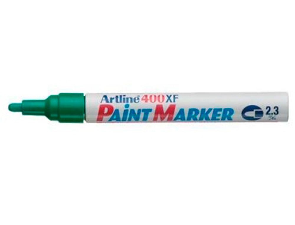 ROTULADOR ARTLINE MARCADOR PERMANENTE EK-400 XF VERDE -PUNTA REDONDA 2.3 MM -METAL CAUCHO Y PLASTICO