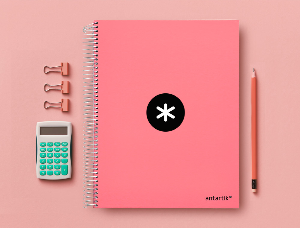CUADERNO ESPIRAL LIDERPAPEL A4 MICRO ANTARTIK TAPA FORRADA120H 100 GR CUADRO 5MM 5 BANDA4 TALADROS COLOR CORAL