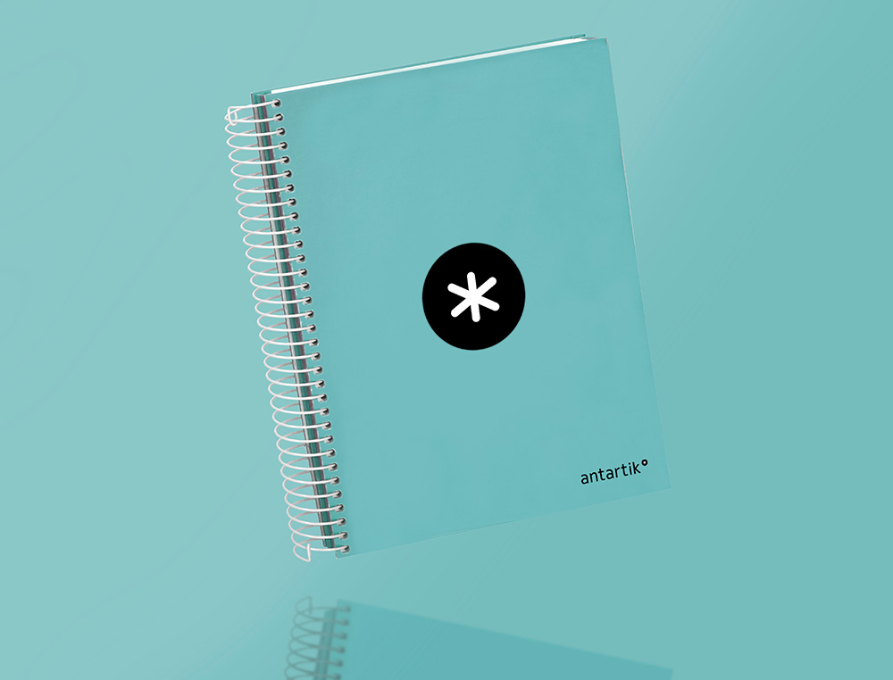 CUADERNO ESPIRAL LIDERPAPEL A5 MICRO ANTARTIK TAPA FORRADA120H 90 GR CUADRO 5 MM 5 BANDA6 TALADROS COLOR MENTA