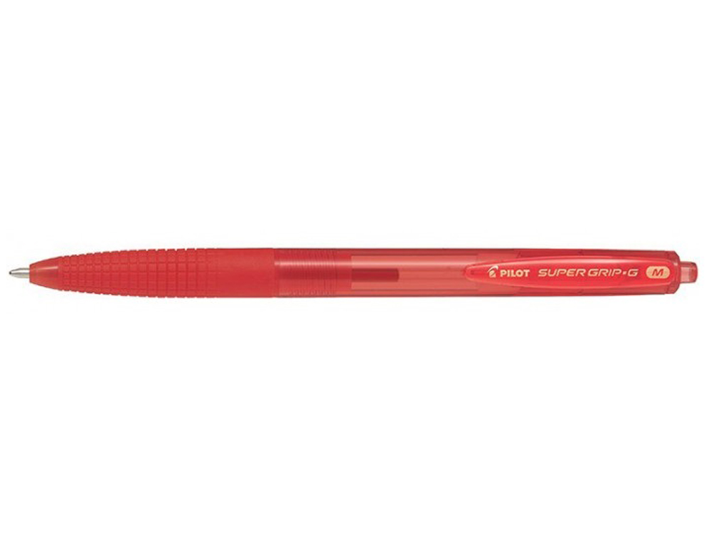 BOLIGRAFO PILOT SUPER GRIP G ROJO RETRACTIL SUJECION DE CAUCHO TINTA BASE DE ACEITE