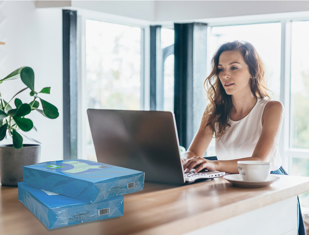 PAPEL COLOR Q-CONNECT DIN A4 80GR AZUL INTENSO PAQUETE DE 500 HOJAS