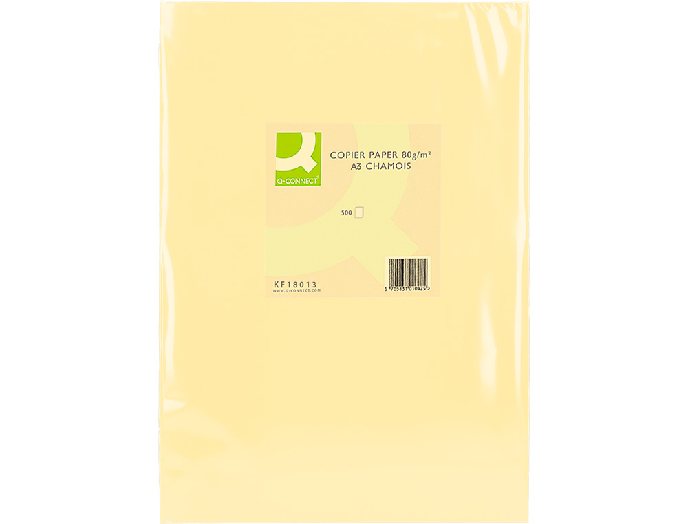 PAPEL COLOR Q-CONNECT DIN A3 80GR CHAMPAGNE PAQUETE DE 500 HOJAS