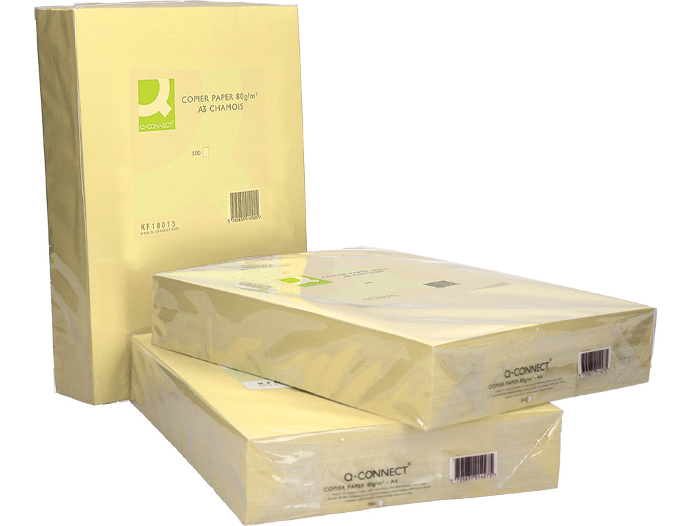 PAPEL COLOR Q-CONNECT DIN A3 80GR CHAMPAGNE PAQUETE DE 500 HOJAS
