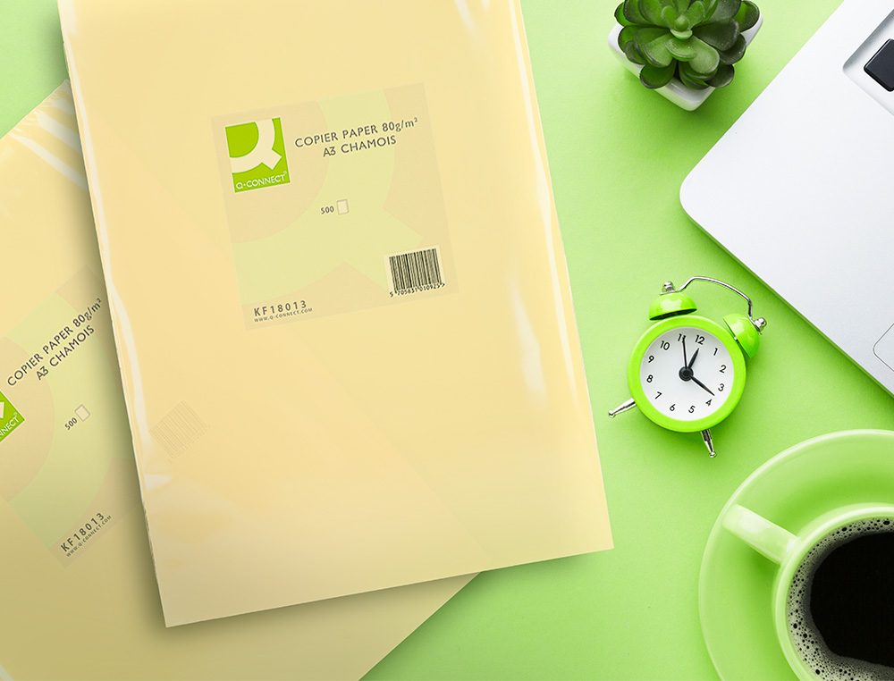PAPEL COLOR Q-CONNECT DIN A3 80GR CHAMPAGNE PAQUETE DE 500 HOJAS