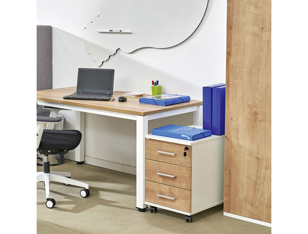 MESA DE OFICINA ROCADA EXECUTIVE 2001AD01 ALUMINIO /HAYA 140X80 CM