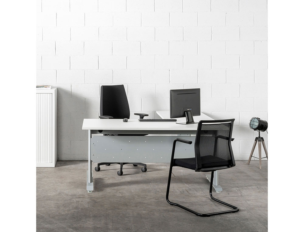 MESA DE OFICINA ROCADA METAL 2003AC02 ALUMINIO /GRIS 180X80 CM