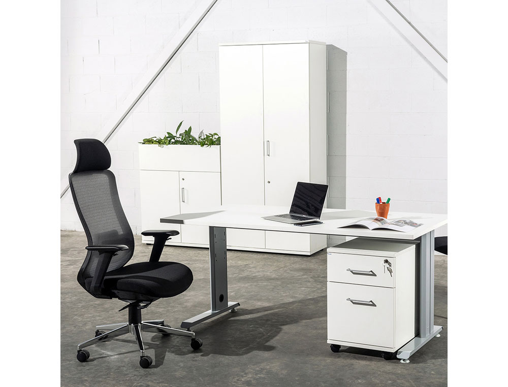 MESA DE OFICINA ROCADA METAL 2003AC02 ALUMINIO /GRIS 180X80 CM