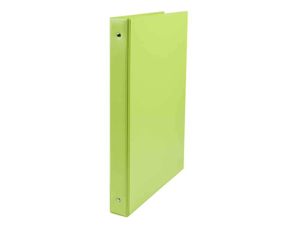 CARPETA LIDERPAPEL 4 ANILLAS 25 MM REDONDAS PLASTICO FOLIO COLOR VERDE PISTACHO