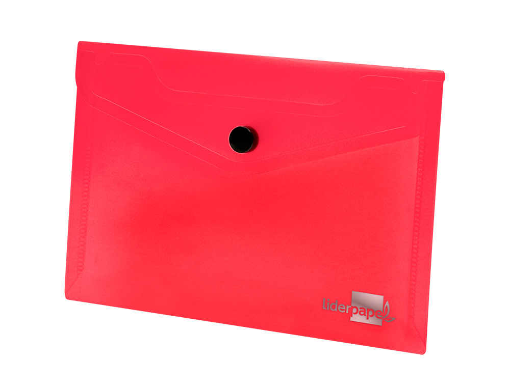 CARPETA LIDERPAPEL DOSSIER BROCHE POLIPROPILENO DIN A6 ROJO TRANSPARENTE