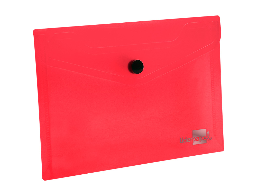 CARPETA LIDERPAPEL DOSSIER BROCHE POLIPROPILENO DIN A6 ROJO TRANSPARENTE