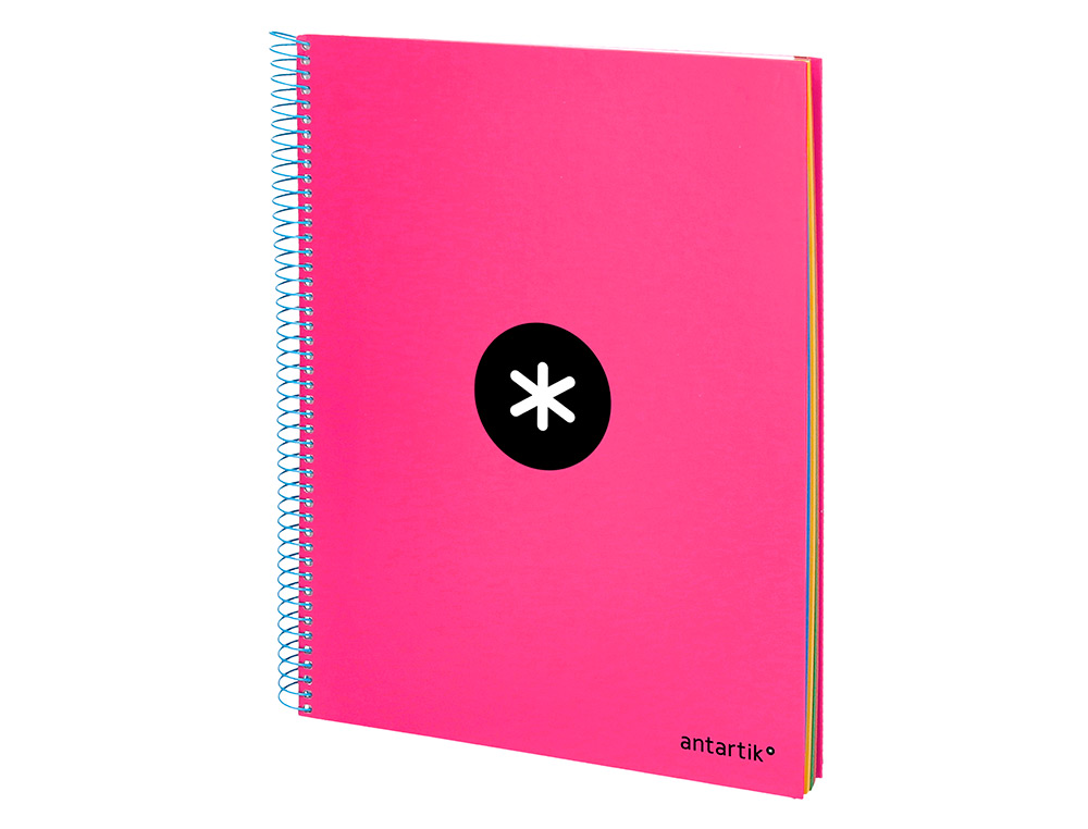CUADERNO ESPIRAL A4 MICRO ANTARTIK TAPA FORRADA 120H 90 GR CUADRO 5MM 5 BANDAS 4 TALADROS COLOR ROSA