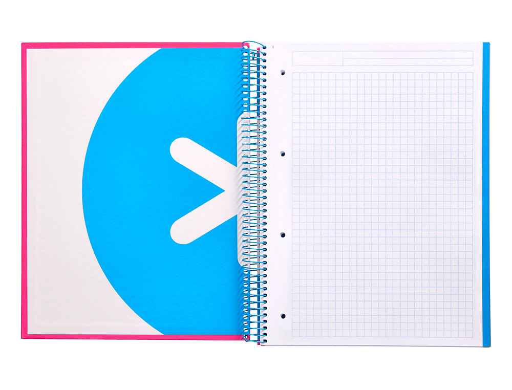 CUADERNO ESPIRAL A4 MICRO ANTARTIK TAPA FORRADA 120H 90 GR CUADRO 5MM 5 BANDAS 4 TALADROS COLOR ROSA
