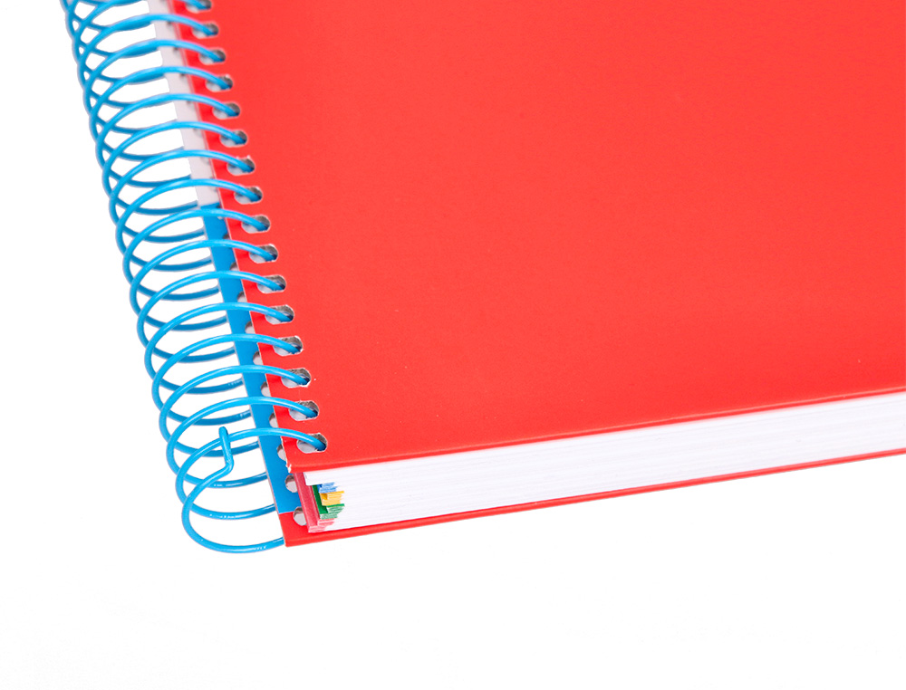 CUADERNO ESPIRAL A5 MICRO ANTARTIK TAPA FORRADA120H 90GR CUADRO 5MM 5 BANDAS 6 TALADROS COLORES SURTIDOS